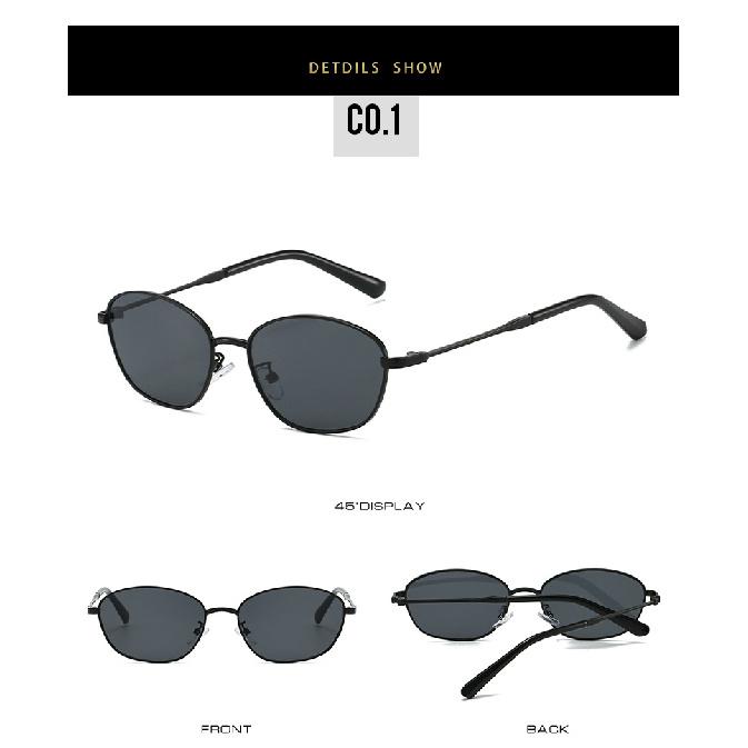 Metal-framed cat-eye sunglasses, retro style, trendy, suitable for driving