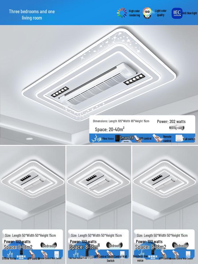 Modern Bladeless Ceiling Fan Light: Grand Design for Living & Dining Rooms