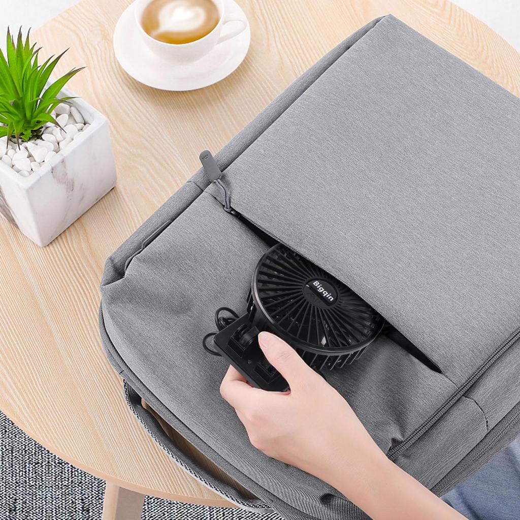 Bigqin Quiet Mini Foldable Desk Small But 3 Speed USB Adjustable for Living or Car Black Fan, Powerful, Settings, Powered, Angle, Office, Room, Room,