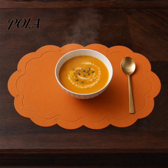 Easy Clean Table Mat 2PCS Leather Placemats, with Embossment Design, Waterproof No-Slip Heat Scratch Resistant Placemat Mats, Flexible Foldable