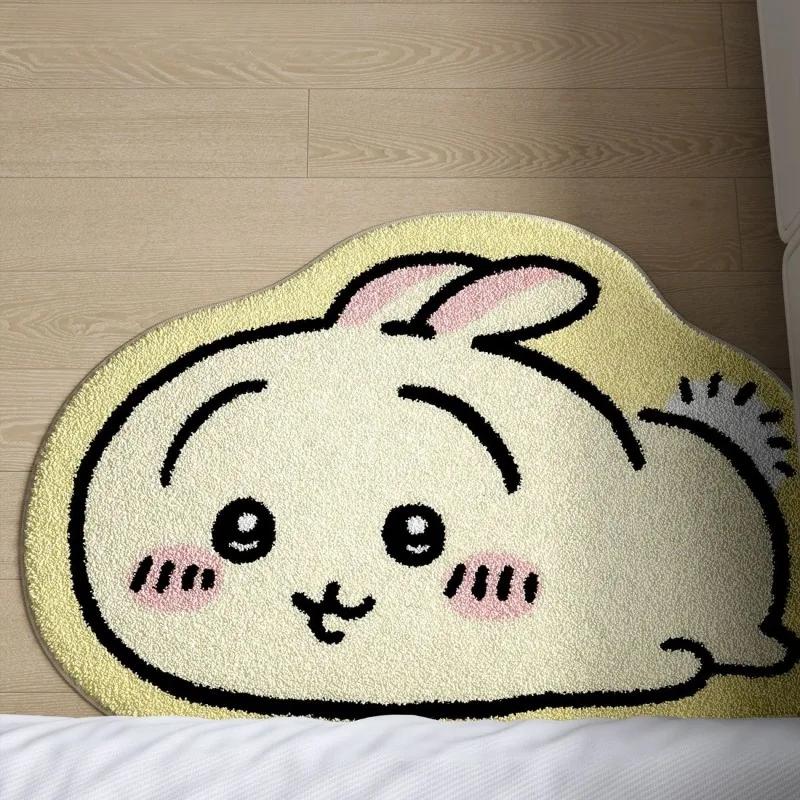 Chiikawa Anime Cartoon Rug Hachiware Usagi Plush Non Slip Soft Floor Mat Bathroom Living Room Car Decorative Carpet Cushion