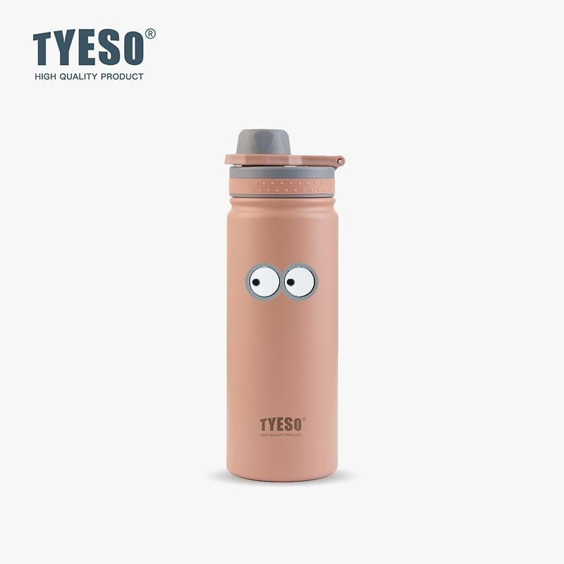 Tyeso 600ML Portable Vacuum Flasks Bottle Stainless Steel Travel Bottle Insulated Water Bottle Sport Thermal Cup Mug Aesthetic Mug with Eye Sticker