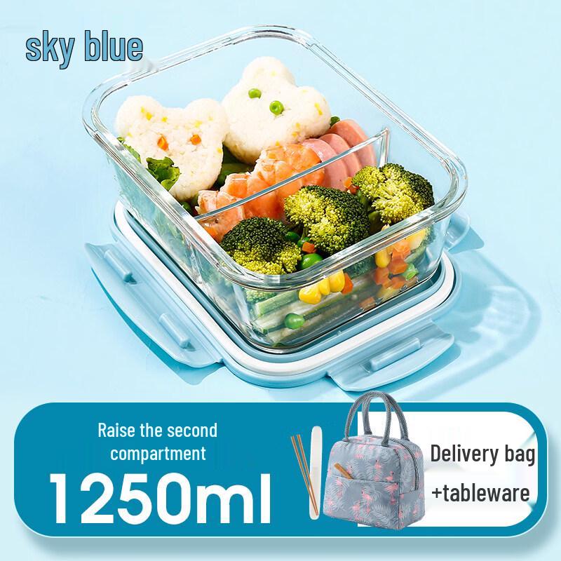 ZISIZ Microwave Safe Glass Lunch Bowl