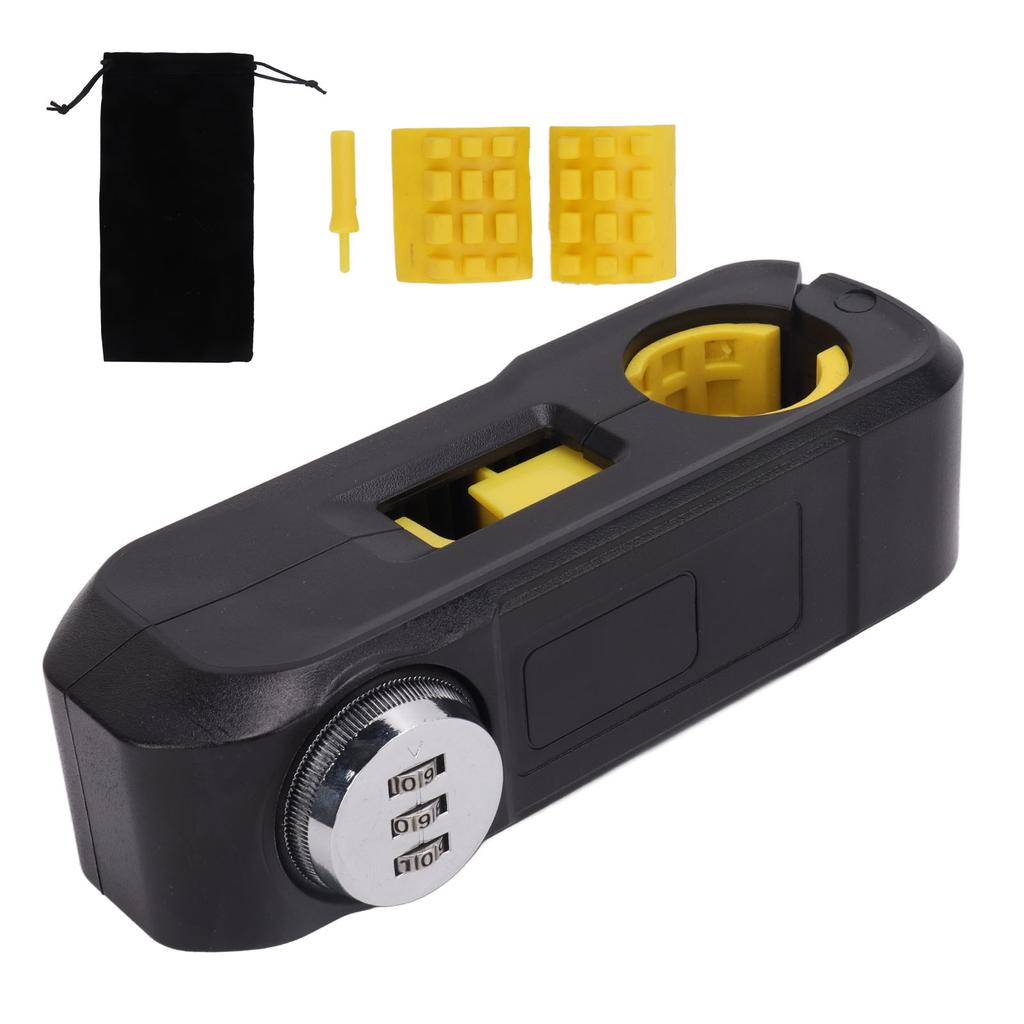 Bike Safety Padlock Universal Electric Bike Grip Lock Bike Handlebar Brake Lever Combination Lock Black