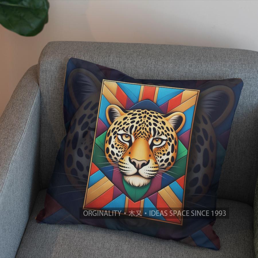 2D Exotic Leopard Art Pillow For Decorative Appeal Pattern Cushion Cover Suitable For Sofa Bedroom Car Pillow Cover