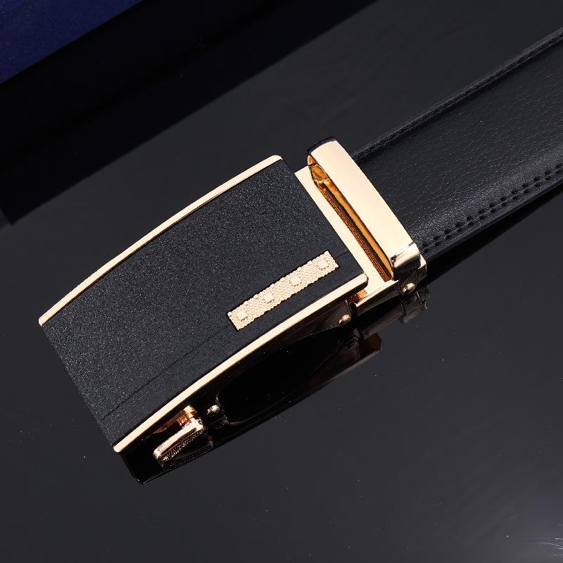 

Korean Style Genuine Leather Automatic Buckle Belt for Trendy Young Men 115 cm