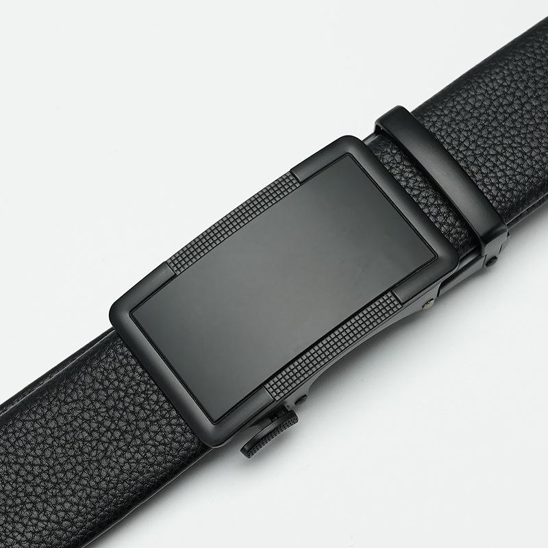 Men's New Belt Automatic Buckle Belt Trousers Belt Black Slim Belt