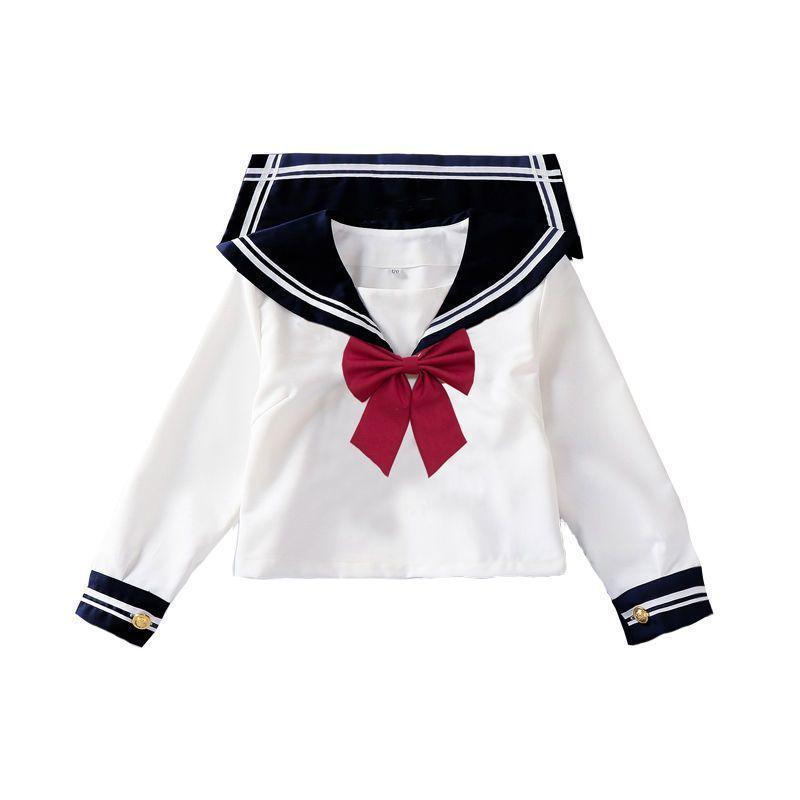 Girls Uniform Suit Pleated Skirt Children's Sailor Suit Academy Style Elementary School Performance Suit