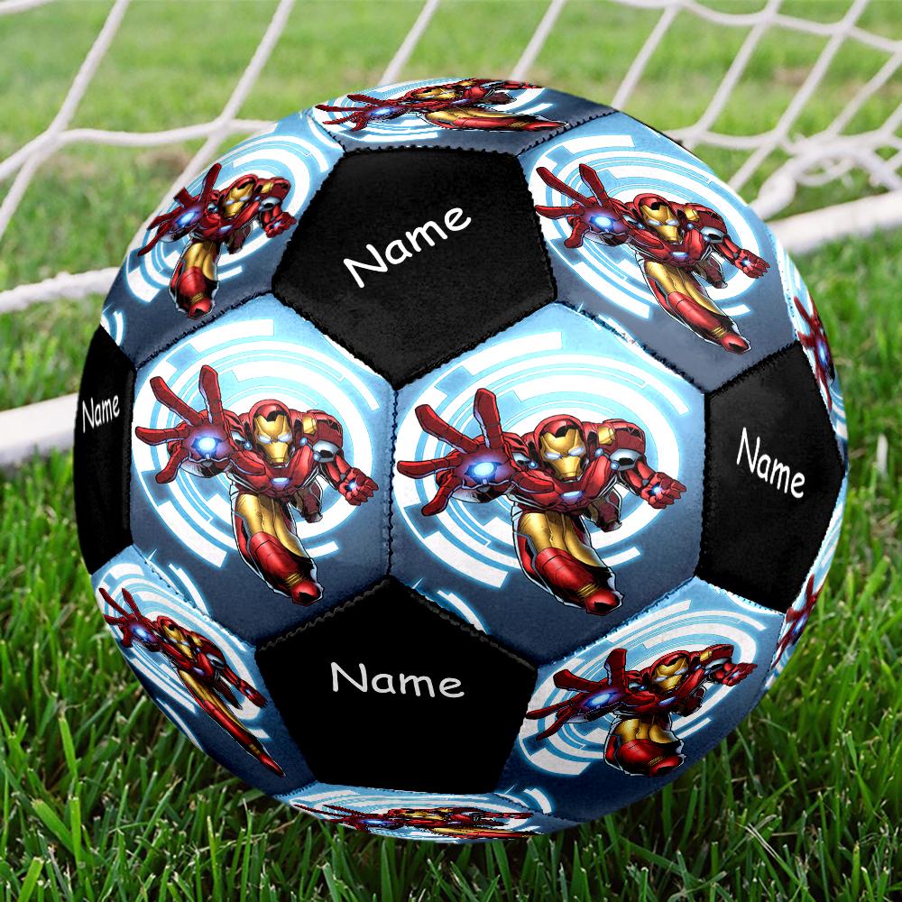 Custom Name Iron Man Theme Size 5 Soccer Ball, Suitable for Both Indoor and Outdoor Matches, a Gift Suitable for Everyone.