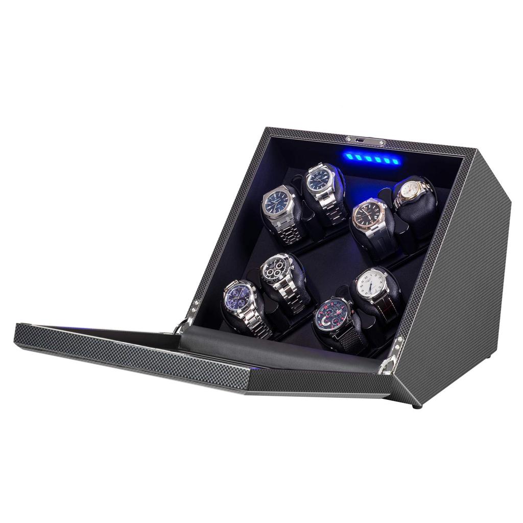 Winding 8 Automatic Watch Japanese Mabuchi Watch Automatic Luxury Watch Quiet Comes with LED Stops Rotating When the Lid Is 8 Small Size Cushions