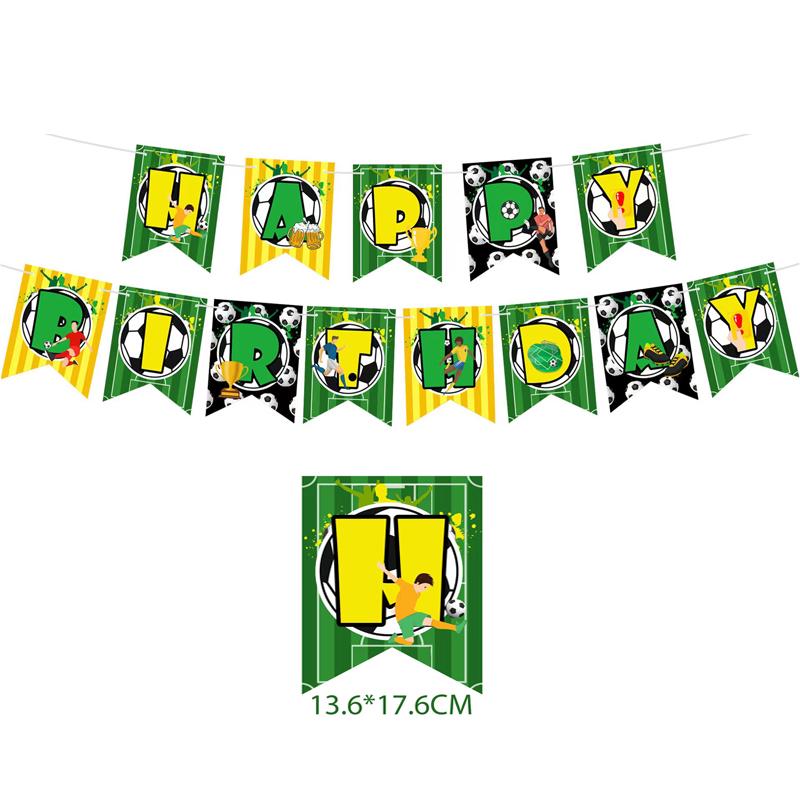 Football Birthday Party Decor Set: Plates, Cups, Tablecloth, Cutlery, Backdrop, Banner & Balloons.