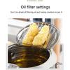 Deep Fryer Pot, Japanese Style Tempura Deep Fryer Frying Pot With Thermometer, Lid, Oil Drip Drainer Rack for French Fries Fish Shrimp Chicken 7.9