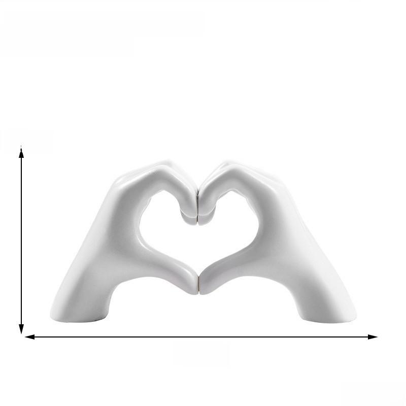 Nordic Minimalist Resin Heart Hand Sculpture For Home Decor Gift For Couples