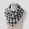  Winter Warm Windproof Tie-Dye Plaid Prints Double-Layer Buckle Scarf