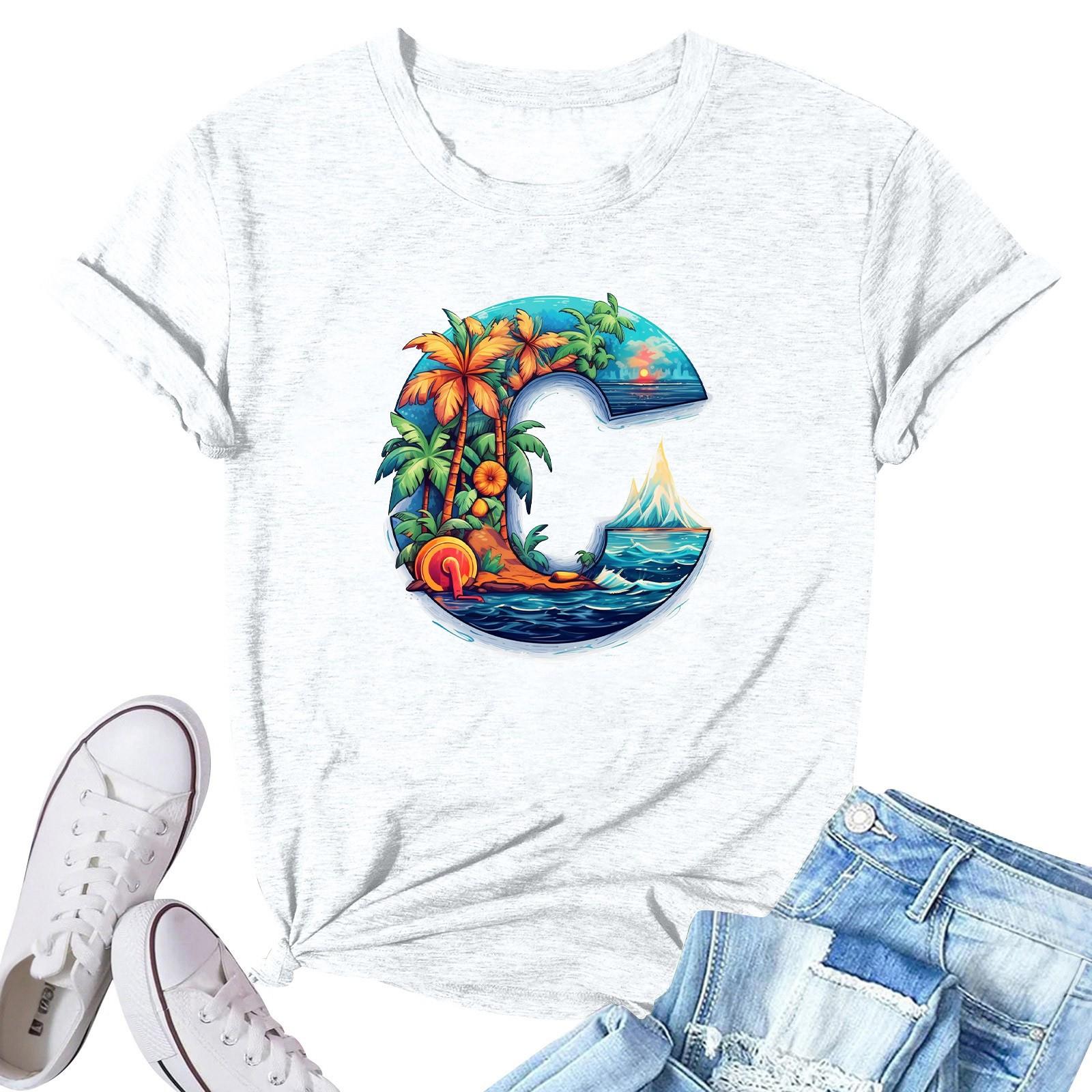 

Жіноча модна повсякденна плісирована кругла футболка з короткими рукавами з принтом XL білий