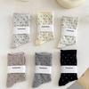 Sweat Absorbent Mid-Tube Socks Curled-edge Women's Socks Comfortable Polka Dot Socks  Summer