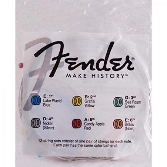 Fender Acoustic Guitar Strings Bronze Acoustic Ball 70CL 80/20 Strings, End, .011-.052