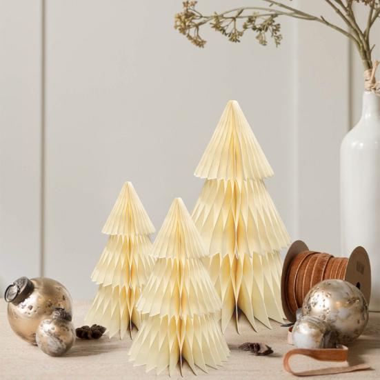 Paper Christmas Tree Decoration 6/8/10/12 Inch 3D Honeycomb Tree Table Centerpiece for Holiday Party Home Office Kitchen Decor