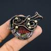 Natural Forest Jasper Gemstone Handmade Copper Wire Wrap Pendant 2.17" N2T34