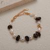 Original Design S925 Sterling Silver Natural Crystal And Pearl Colored Treasure Bracelet Women'S Trend Handmade Beaded Earrings