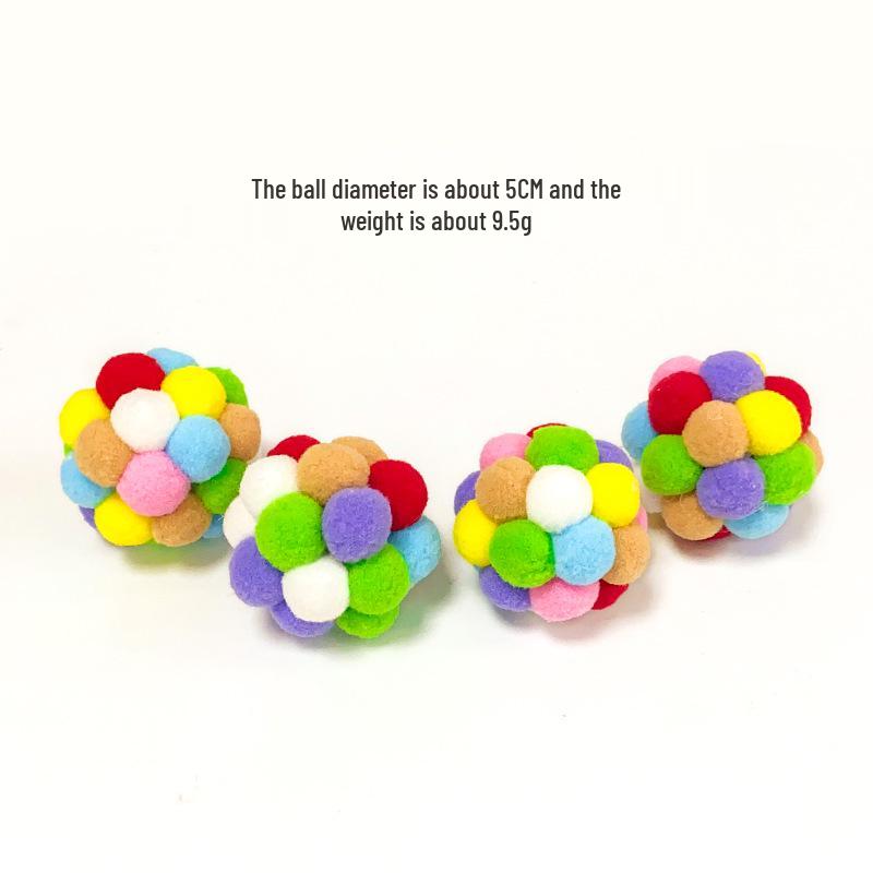 

Красочные плюшевые и колокольчиковые шарики для кошек - саморазвлекательная игрушка для кошек Single piece