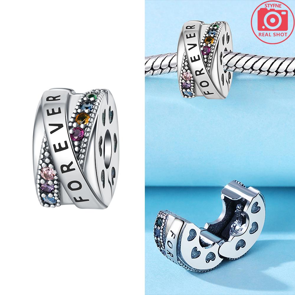 Charm Bead Charms copper Authentic Certified Blue Zircon Heart Bead Charms Jewellery Valentines Day Gift Diy Accessories Material