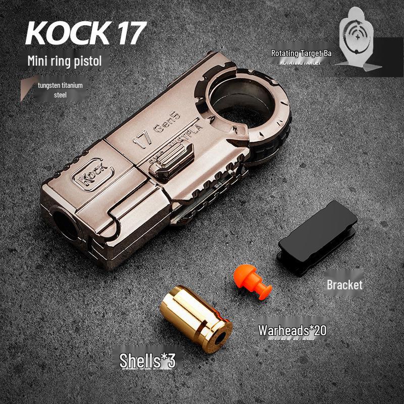 Cross-Border Golden Finger Toy Gun Mini Ring Launcher Ejecting Shell Pistol With Soft Bullets