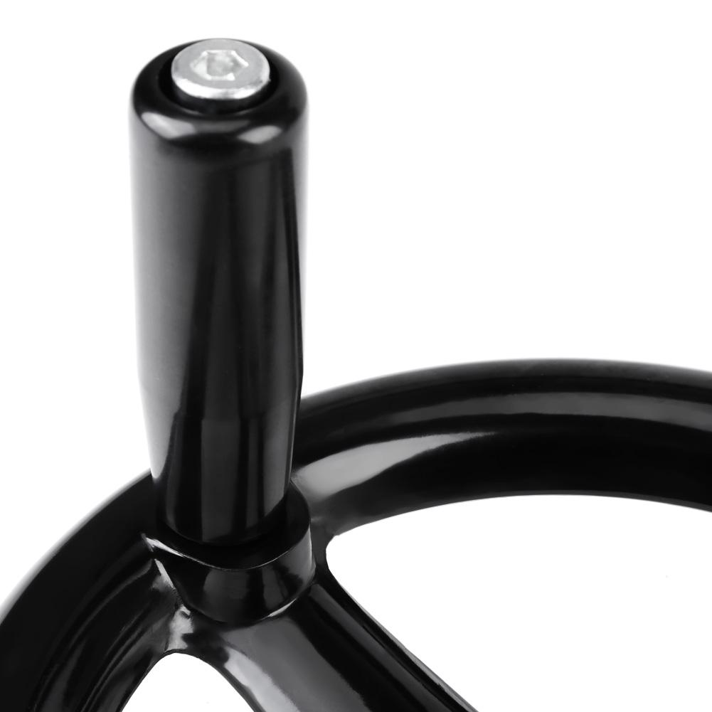 Freze Makinesi için Döner Saplı 1 adet Siyah 3 kollu Plastik El Çarkı