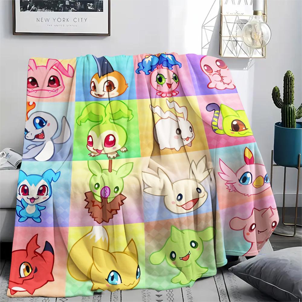 Digimon Drömsk Illustration Filt, Digimon Fläkt Mysig Pläd, Perfekt Gåva
