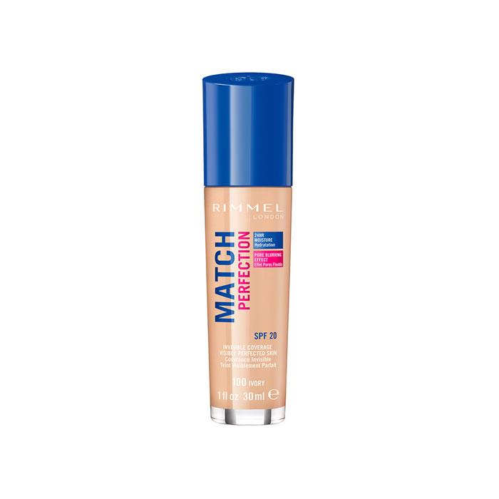 Тональный крем Rimmel London Match Perfection Spf20 100 цвета слоновой кости 30 мл