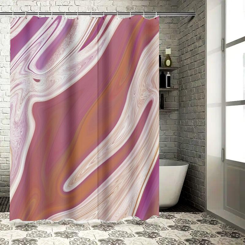 

Luxury Colorful Shower Curtain Pink Purple White Swirl Design For Bathroom Decor Waterproof Fabric Perfect Gift Idea (70 X 180Cm W60H190(CM)-1 Pcs