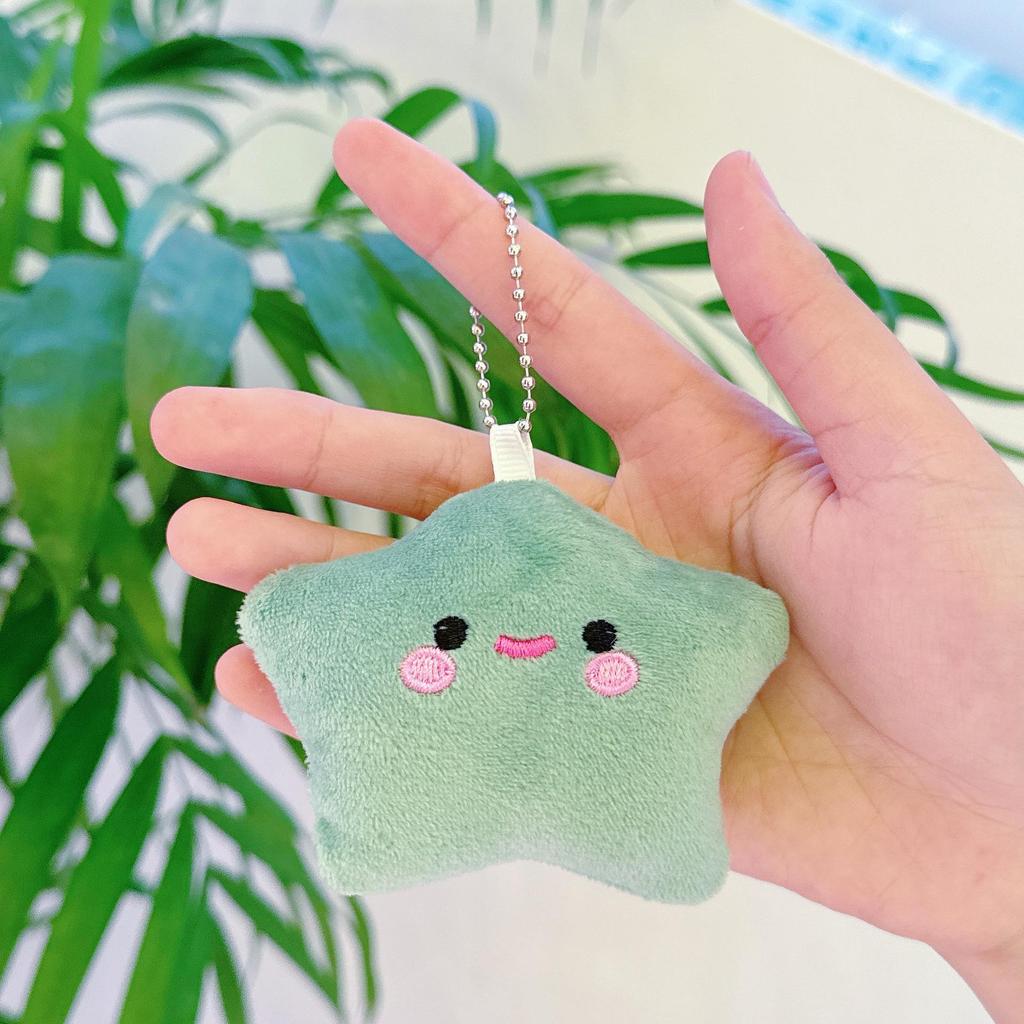 Five-Pointed Star Plush Bag Charm & Keychain - Cute, Girlish Heart Accessory for Backpacks