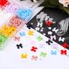 12-Grid Streamer Bow Tie Christmas White Red Resin Bow Nail Jewelry Mixed Set Diy