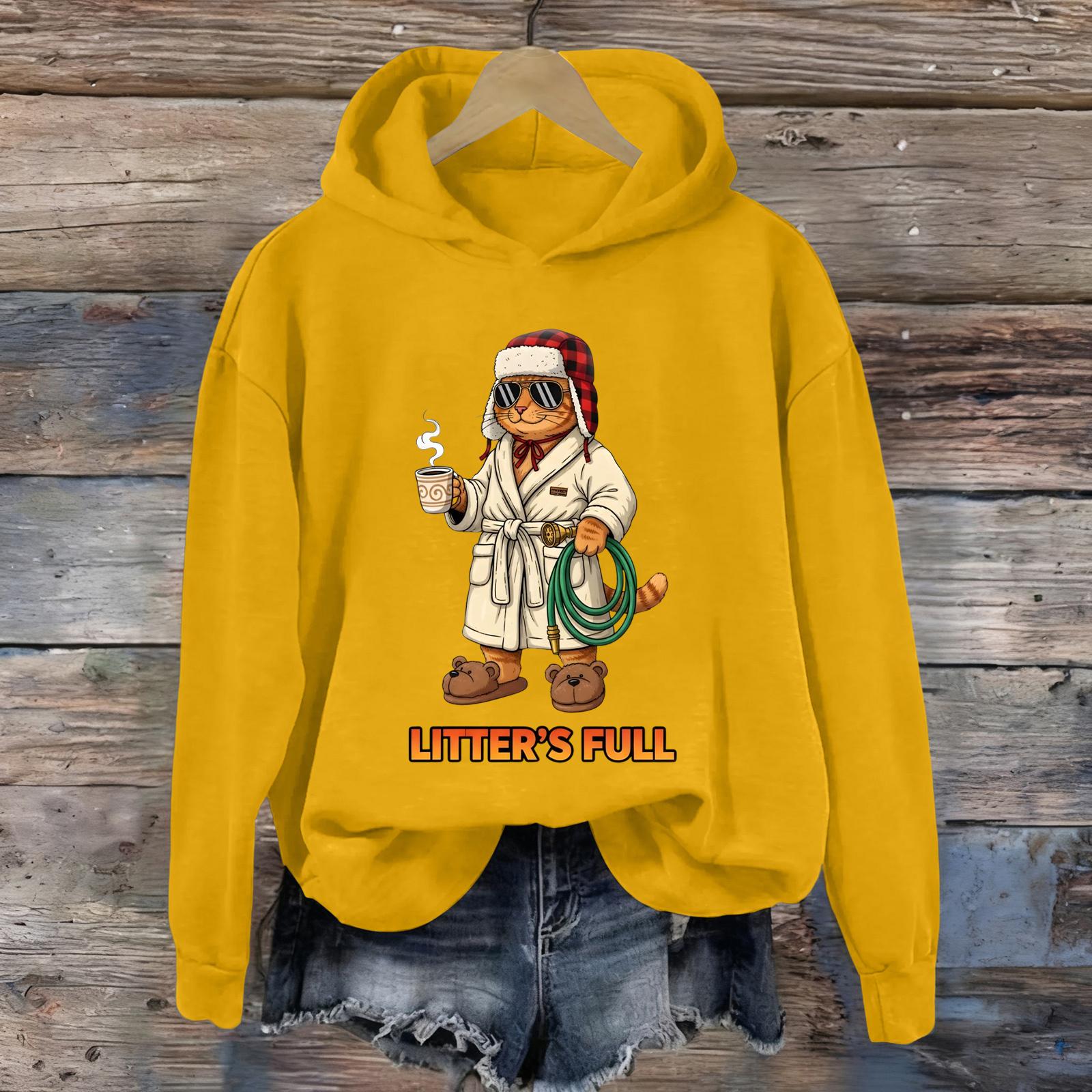 

Женская мода Повседневные универсальные толстовки на каждый день с длинным рукавом и капюшоном XL жёлтый