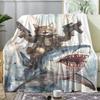 Cat Riding a Shark Throw Soft Flannel AC Blanket Lightweight Summer Nap Throw Cozy  Blanket for Sofa Bed Travel Home