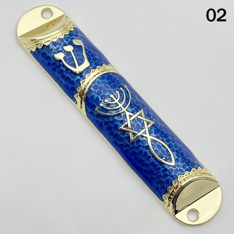Je Scroll On Door Metal Blessing Mezuzah Front Door Decor Home Blessing Door Pillars Ornaments Embellished Craft New