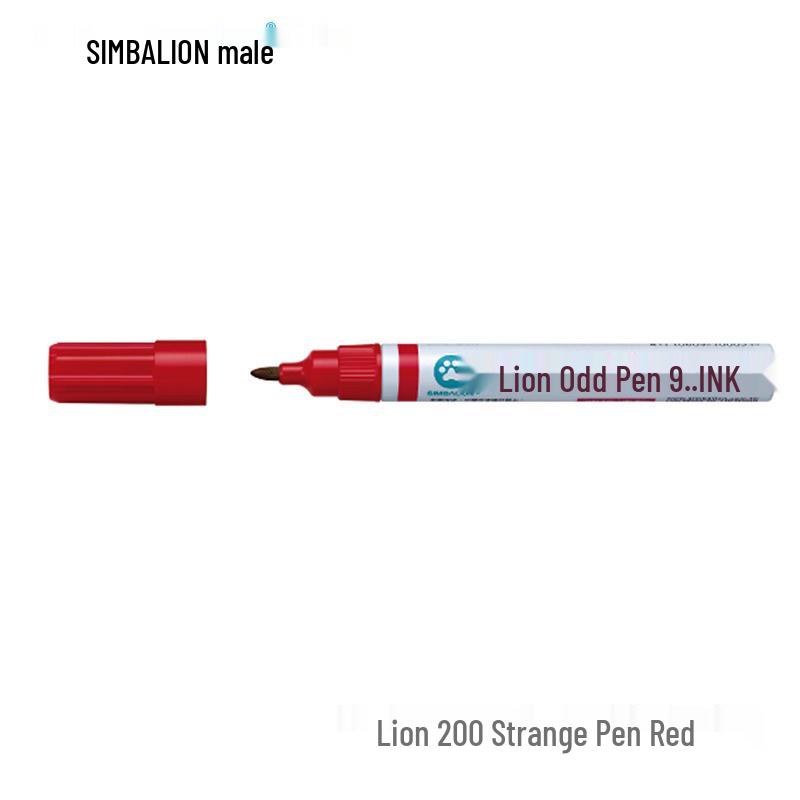 Marker Pen Male Lion 200: Oil-Based Quick-Drying Colored Signature and Outlining Pen красный