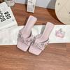 Summer New High-heeled Cool Slippers Women's High-end Thick-heeled Sandals Women's Summer Versatile Wedge Heels Women's Shoes Are Not Tired