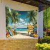 Summer Beach Holiday Party Decoration Backdrop Sunshine Flamingo Ocean Surfboard Portrait Photography Background Props Banner