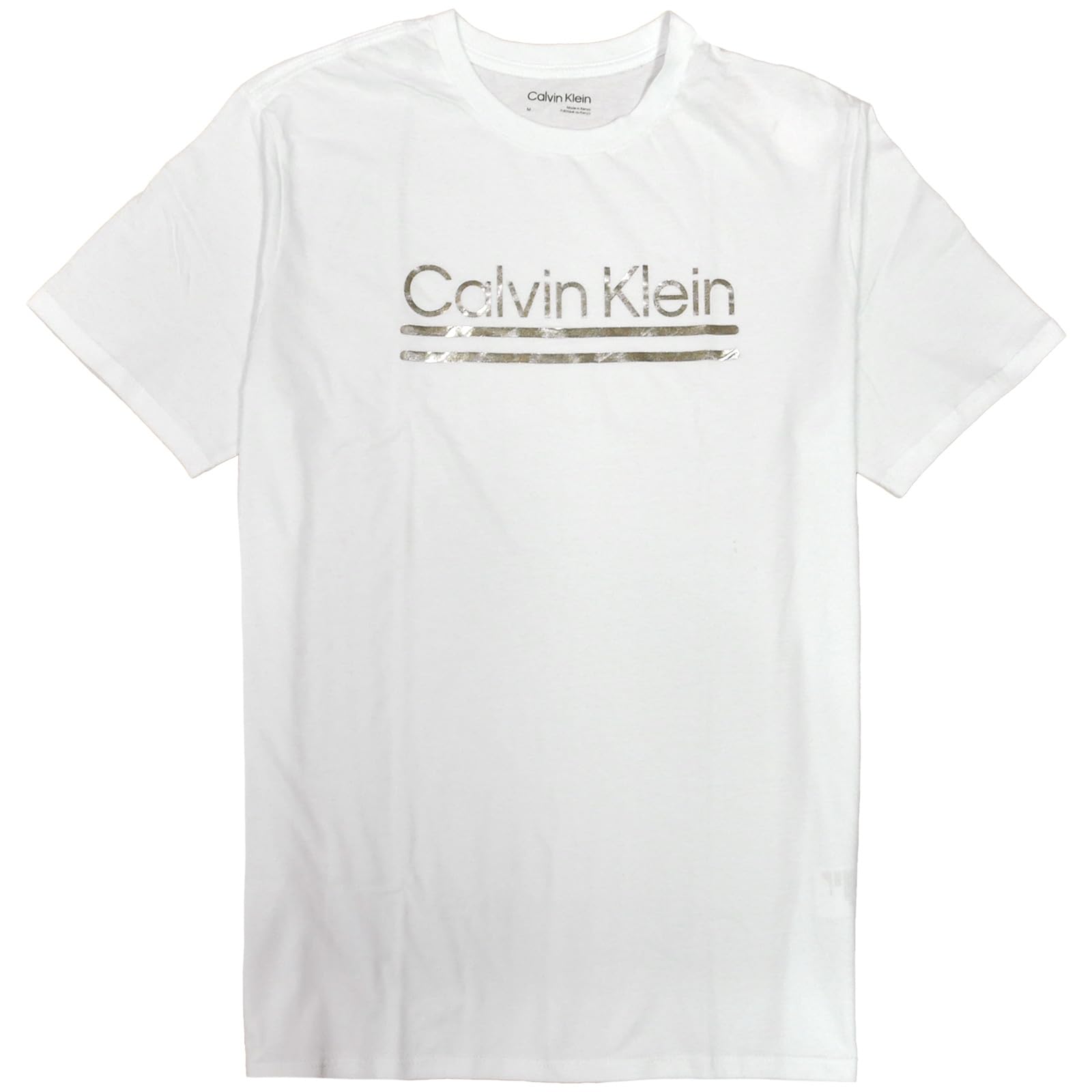 

Crew Neck Short Sleeve SILVER LOGO Logo White XL Size [Calvin Klein] Men s T-Shirt [Used] білий