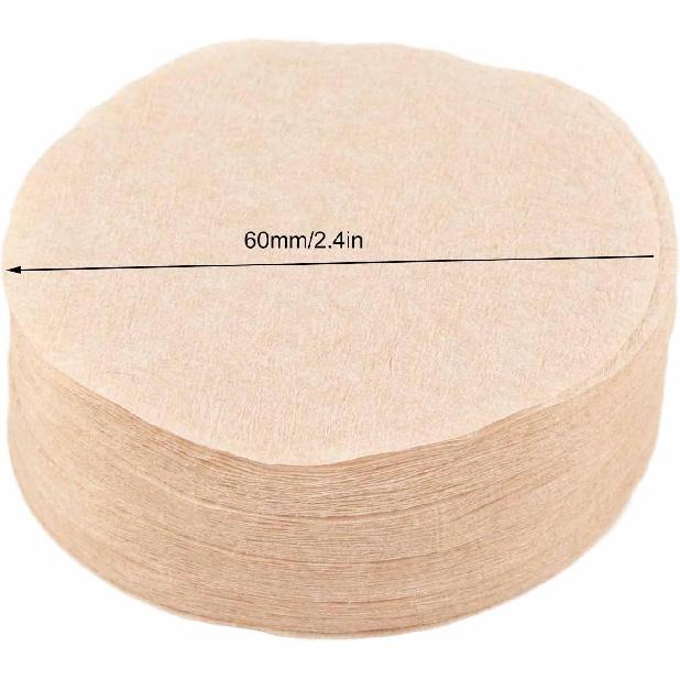 Moka Pot Coffee Filters, 100Pcs Per Set, Classic White Paper Filters for Coffee Mocha (No. 6 60mm)