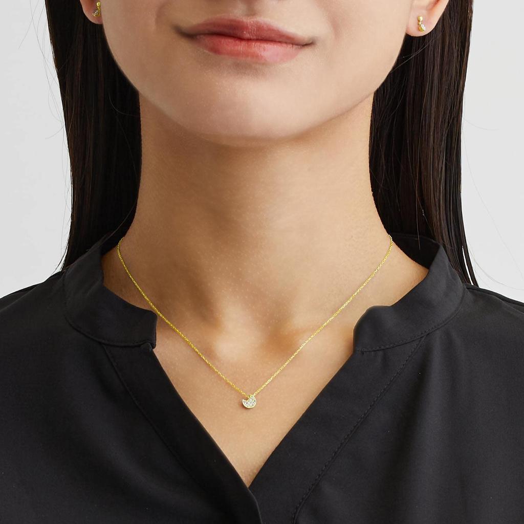 Lala Christie Diamond Moon Necklace, 0.06ct, 18K Gold, Lp71-0014-yg