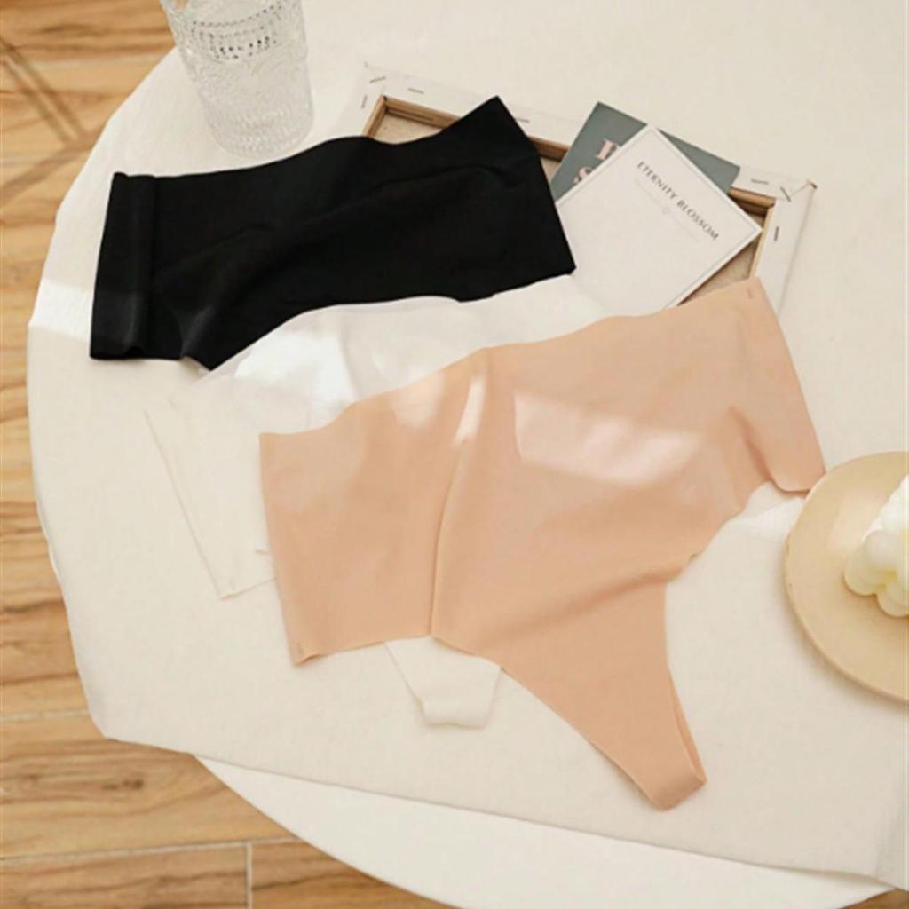 Plus Size Seamless Ice Silk High-Waisted Quick-Dry Thong