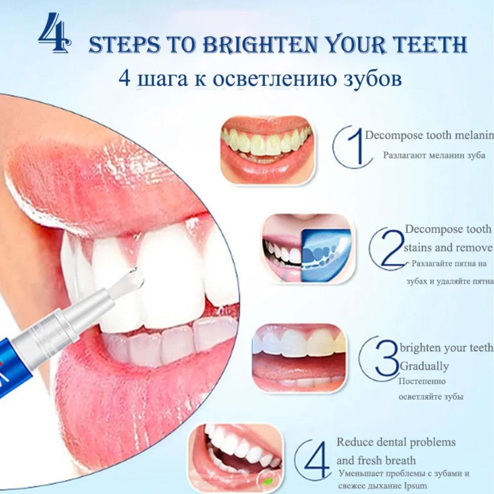 Stylo gel blanchissant pour les dents, élimine les taches de fumée et de café, haleine fraîche, outil portable de nettoyage dentaire