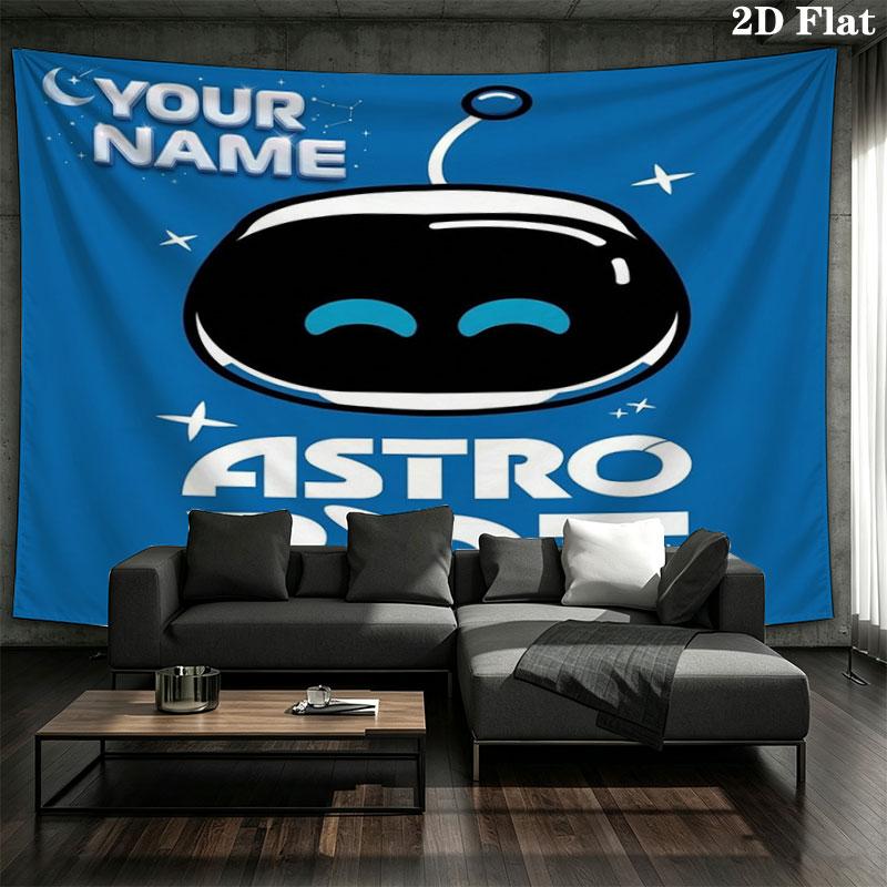 ASTRO BOT Custom Name Wall Tapestry Aesthetic Wall Hanging Printed Fabric Blanket Decorative Tapestries for Bedroom Living Room Home Decor