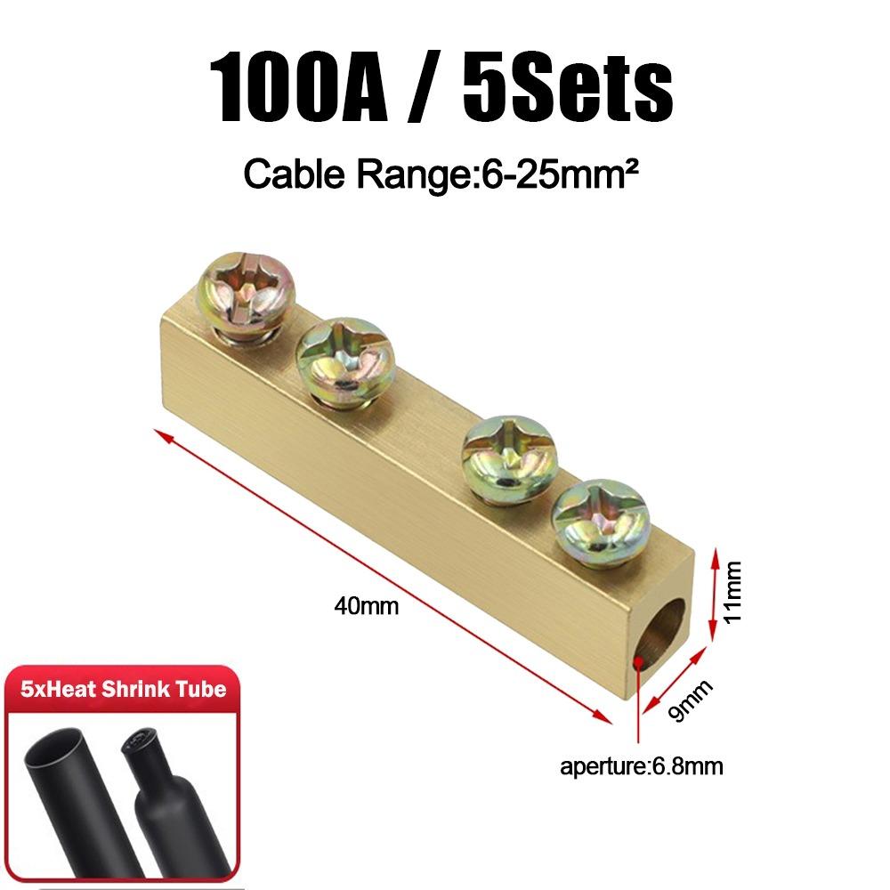 With Heat Shrink Tubing Brass Terminal Block Pressure Free High Current Quick Terminal Block Waterproof Wiring Connector