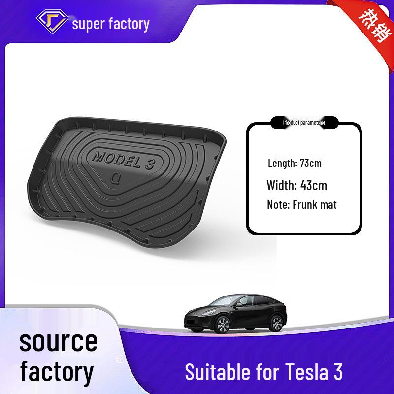 Tesla Model 3 Kofferraummatte (2019–2025) - TPE Rückenlehne Integrierte Matte Zubehör