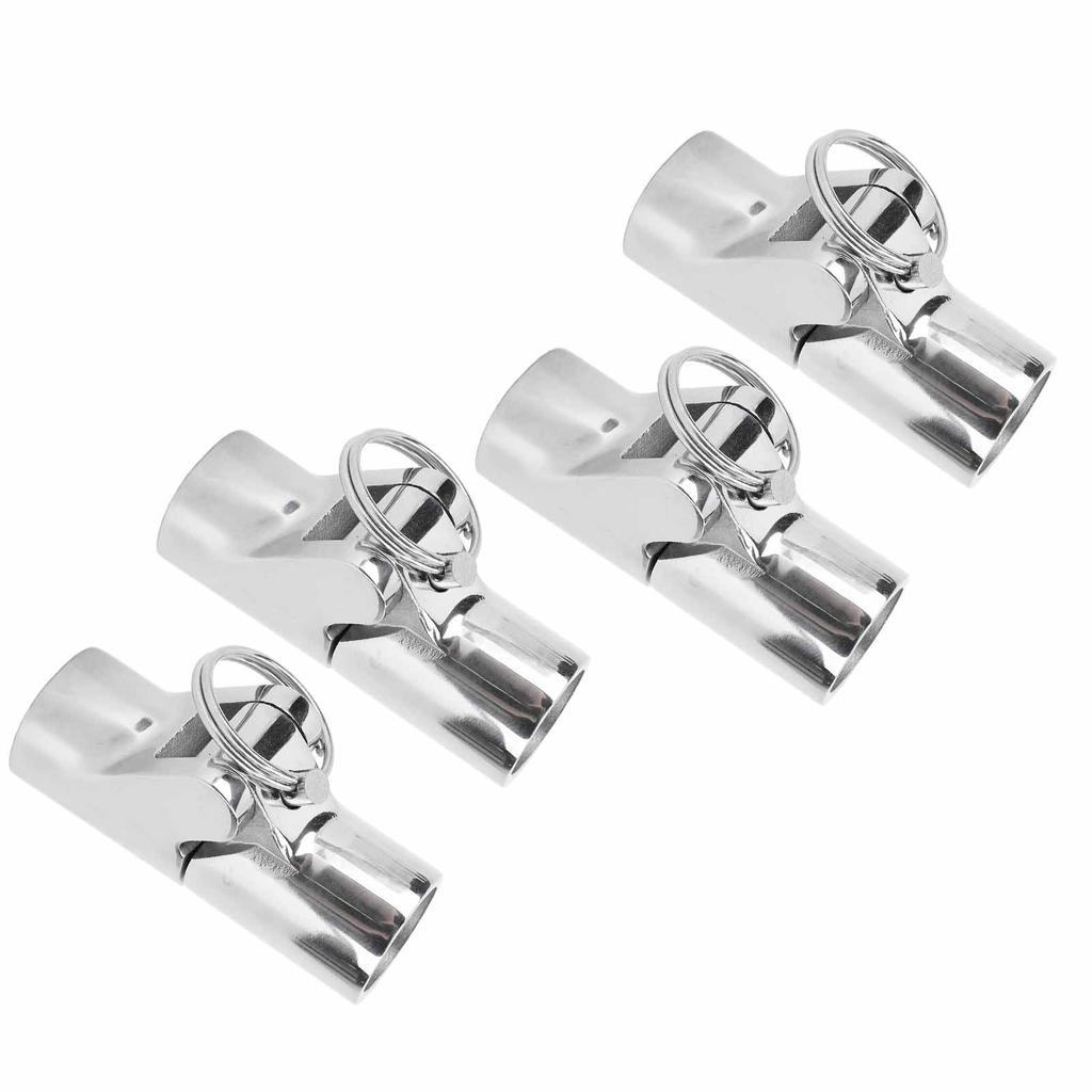4pcs Boat Pipe Connector 22mm Stainless Steel Folding Swivel Tube Connector Hardware for Marine Yachet