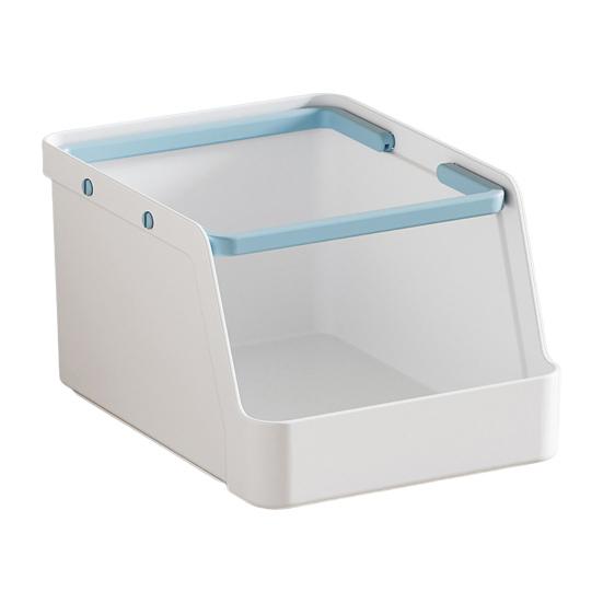 

Ящик для хранения с ручкой, вместительный, с большим отверстием, канцелярские принадлежности, косметика, фруктовая игрушка, приправа, настольный органайзер для дома синий