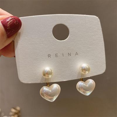 Simple Little Love Pearl Earrings South Korea Dongdaemun Girl Earrings Network Red All Matching Temperament Earrings
